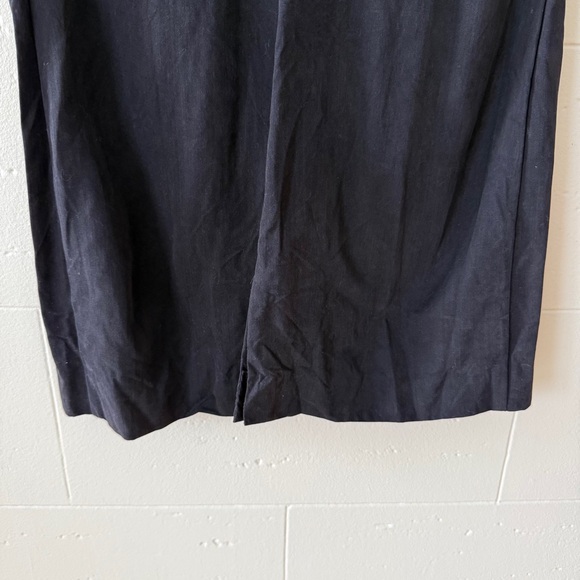 Vintage | Black Sleeveless Viscose Silk Shirt Dress | Minimalist | Size Small - Picture 8 of 8